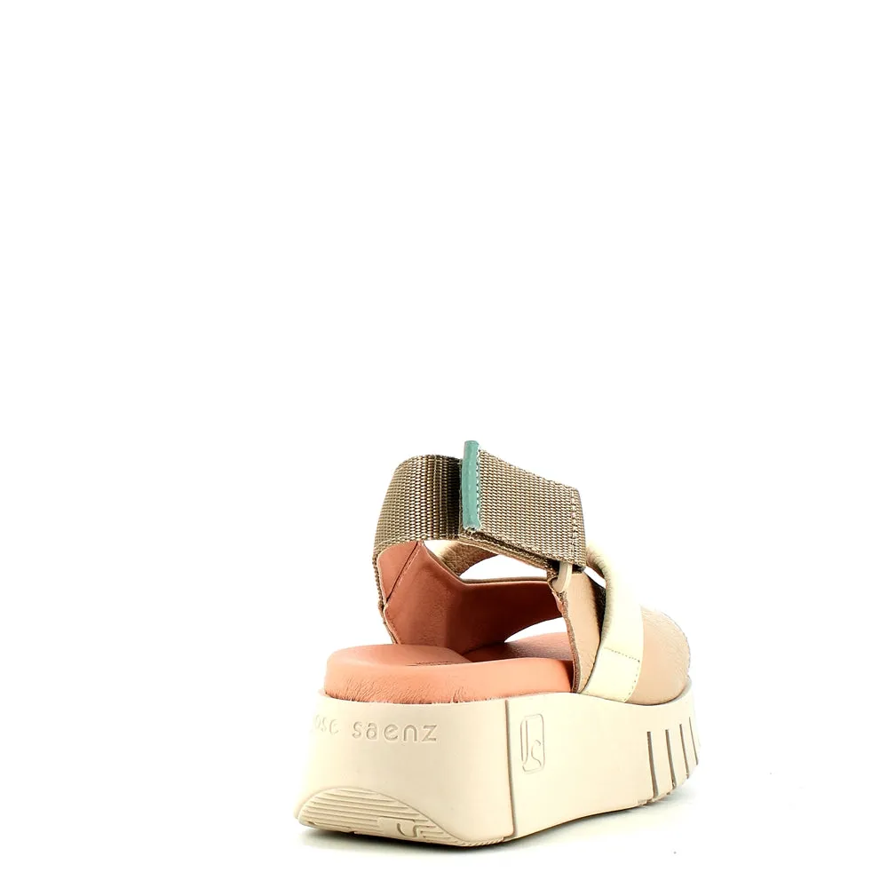 Jose Saenz Wedge Sandal Beige Cream