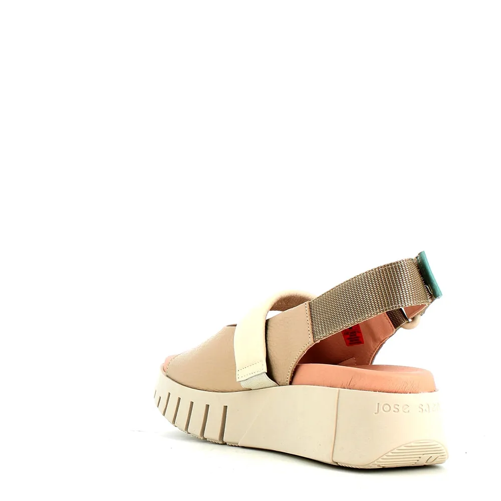 Jose Saenz Wedge Sandal Beige Cream
