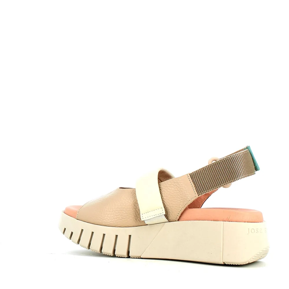 Jose Saenz Wedge Sandal Beige Cream
