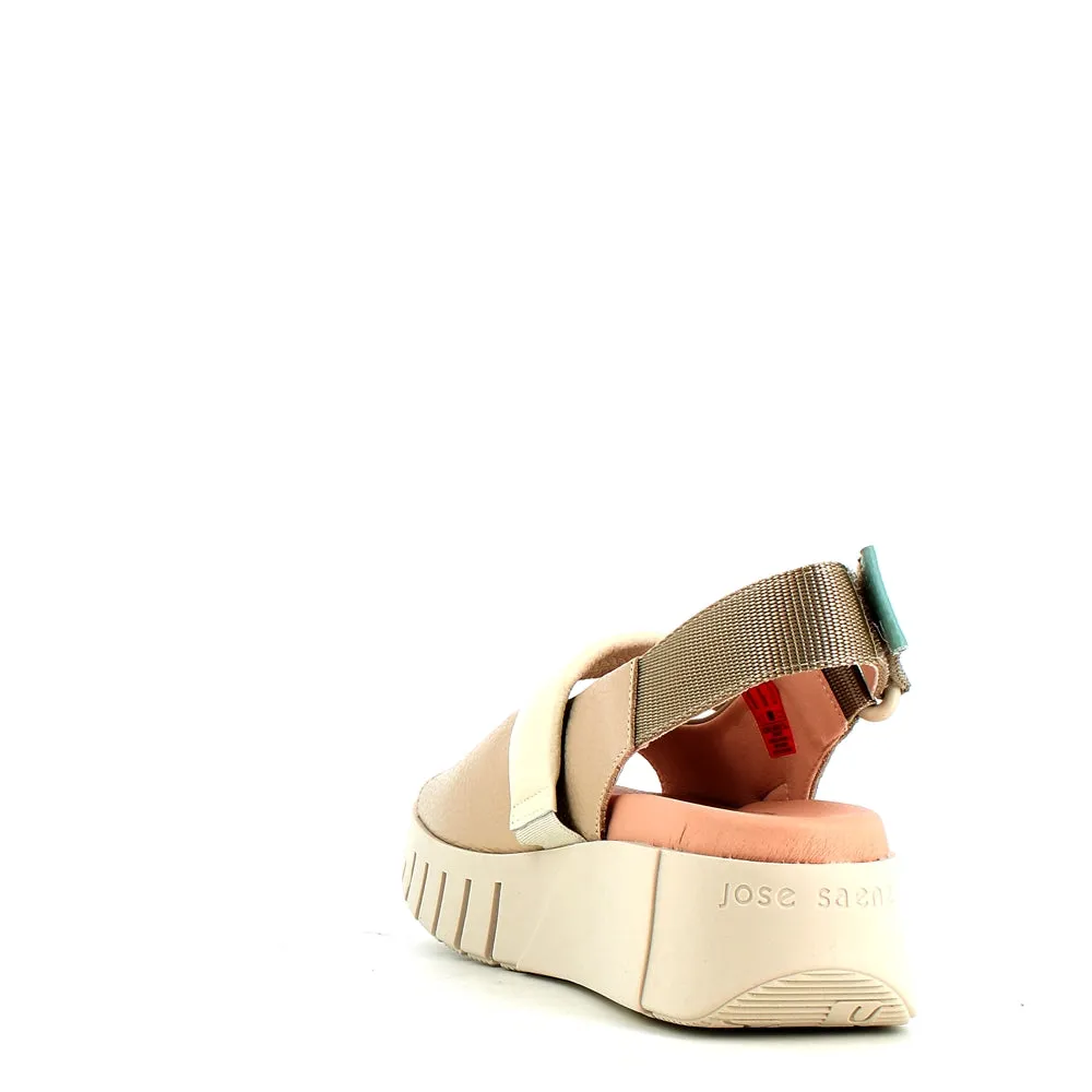 Jose Saenz Wedge Sandal Beige Cream