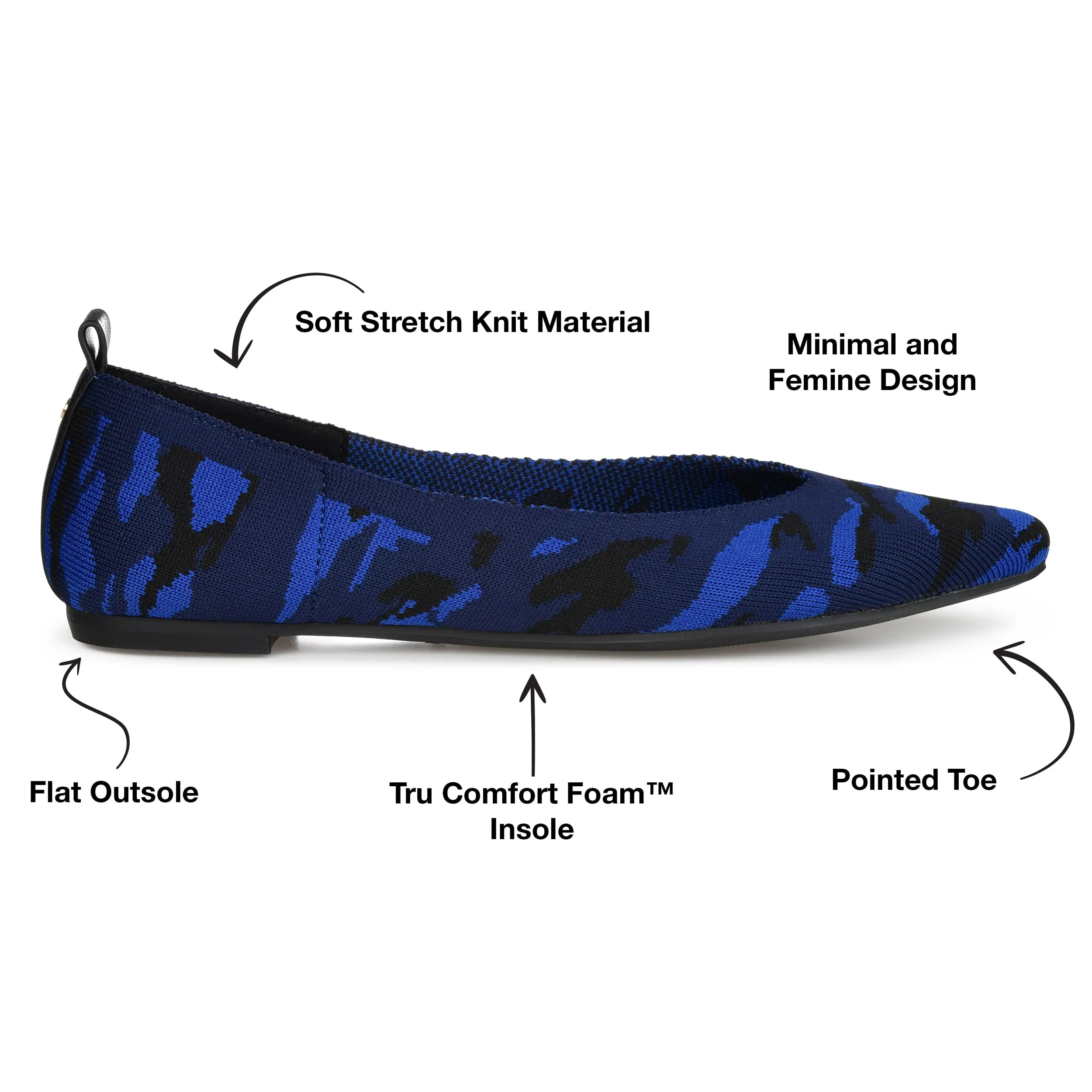 Journee Collection Womens Comfort Foam? Karise Flat Blue 6 M