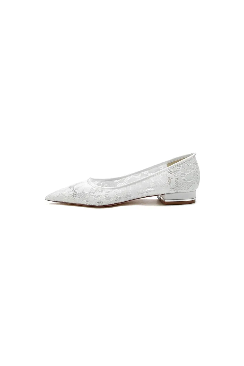Lace Cocktail Pointed Toe Flats
