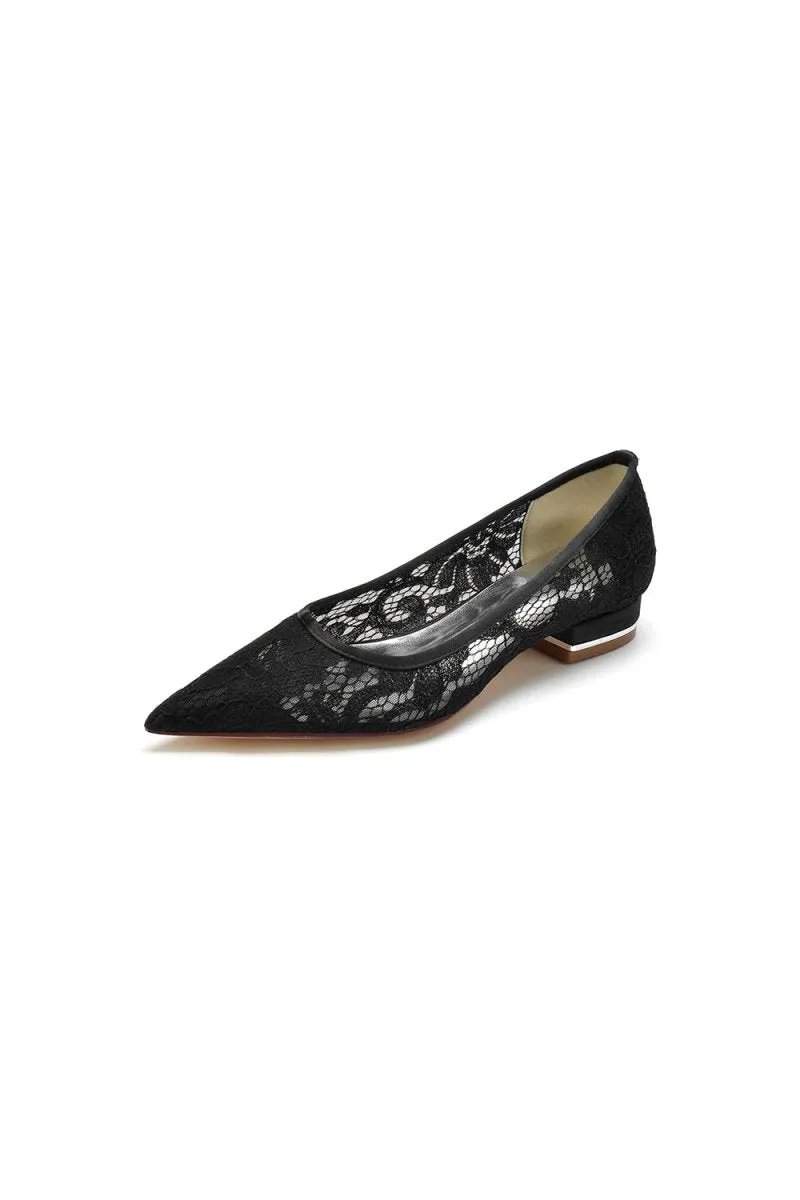 Lace Cocktail Pointed Toe Flats