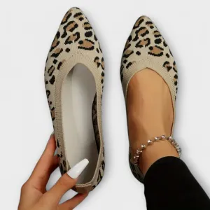 Leopard print lace flats