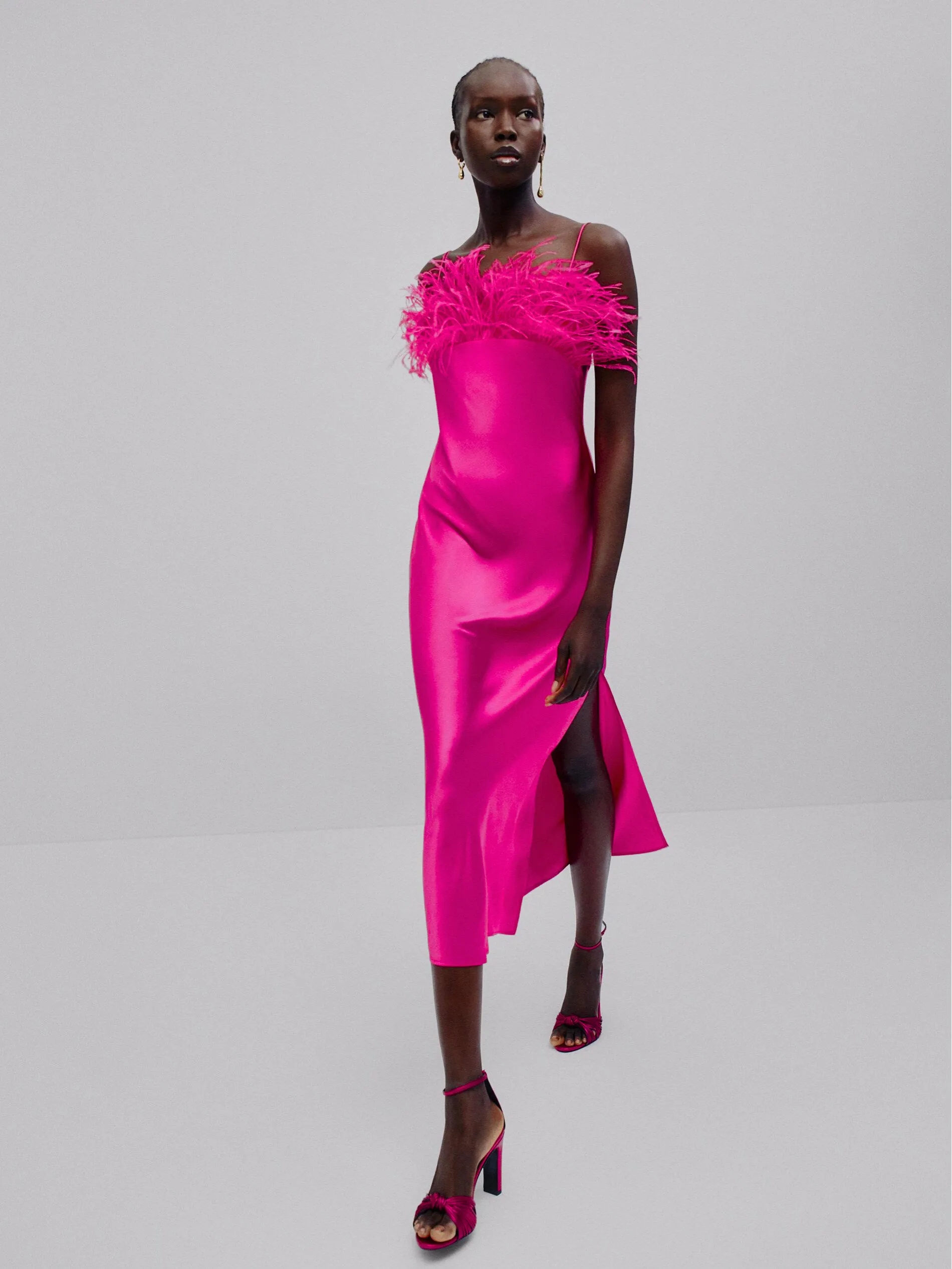 Liamy | Satin Feather Dress