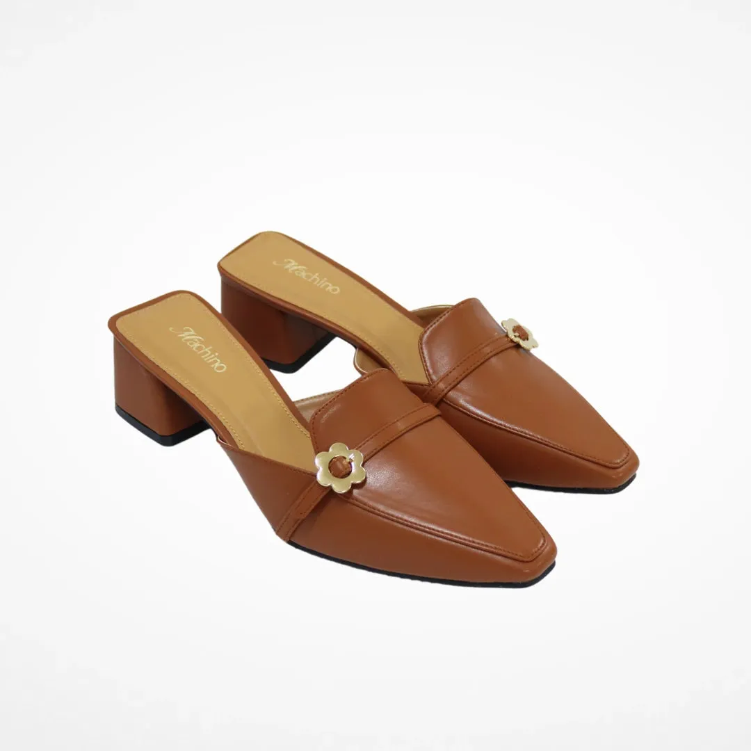 Loafer Heels in Hana Camel Brown
