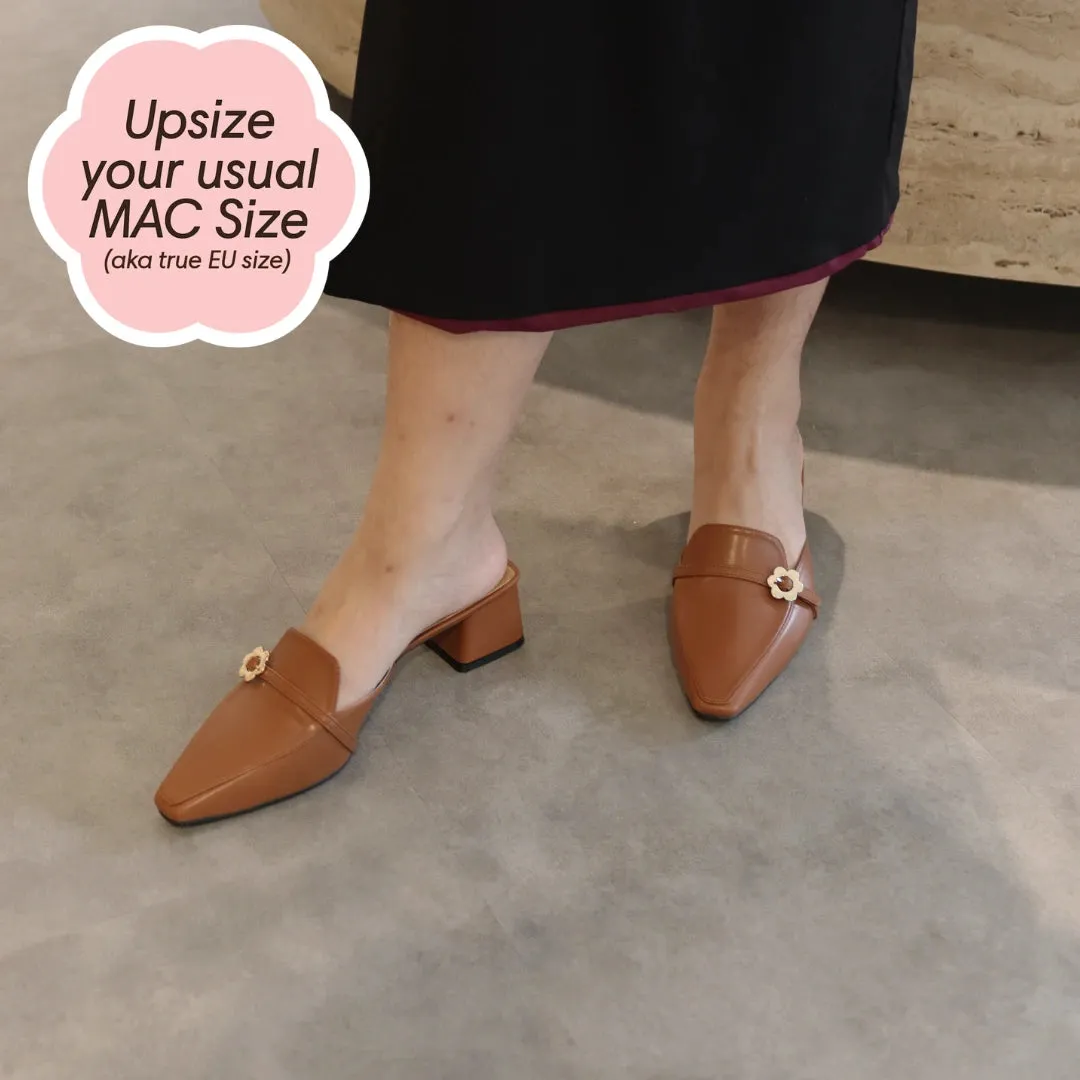 Loafer Heels in Hana Camel Brown