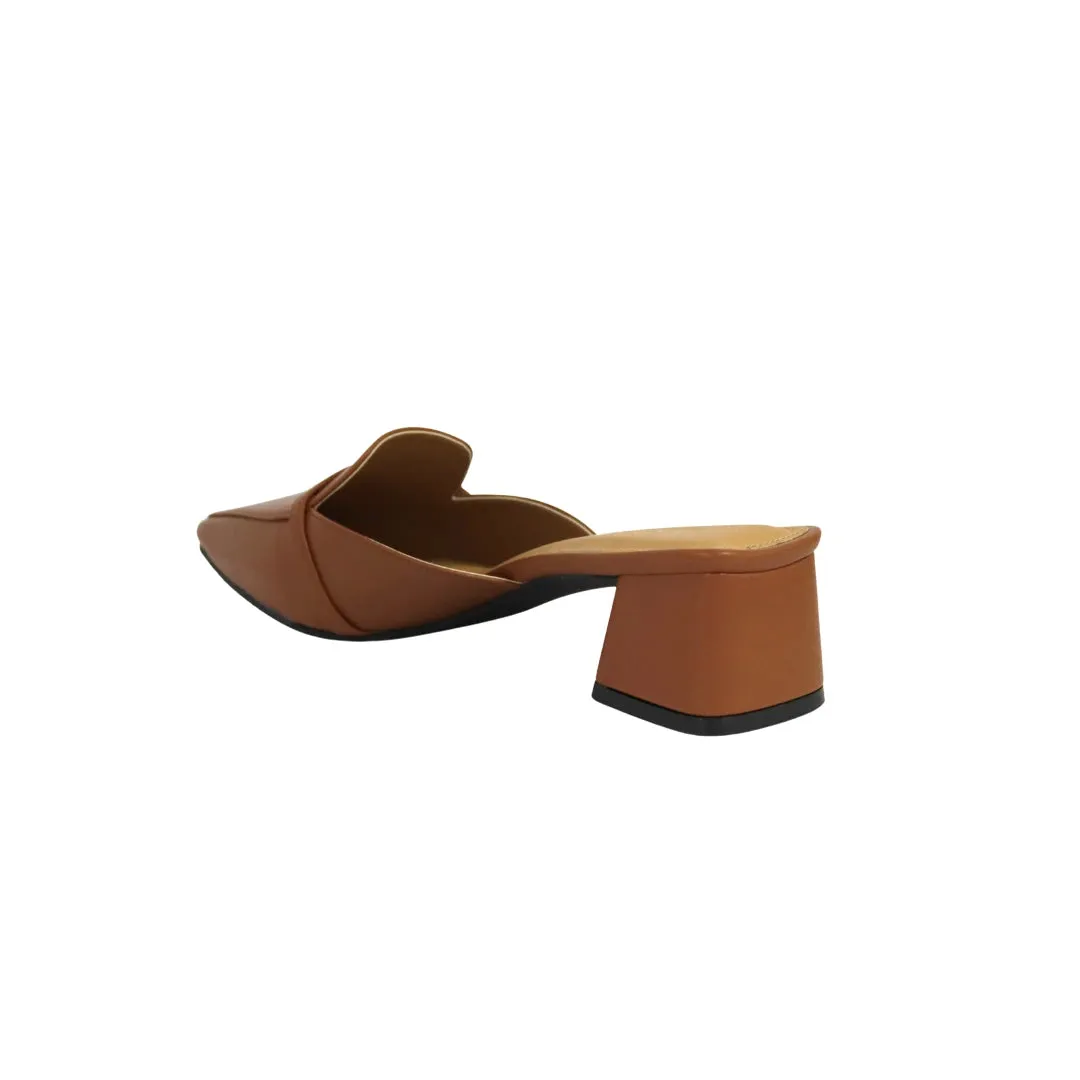 Loafer Heels in Hana Camel Brown