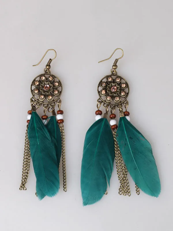 Long Feather Earrings