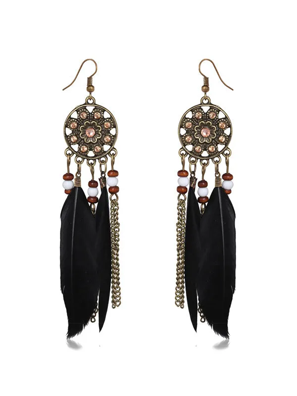 Long Feather Earrings