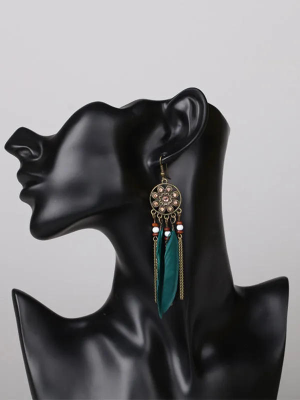Long Feather Earrings