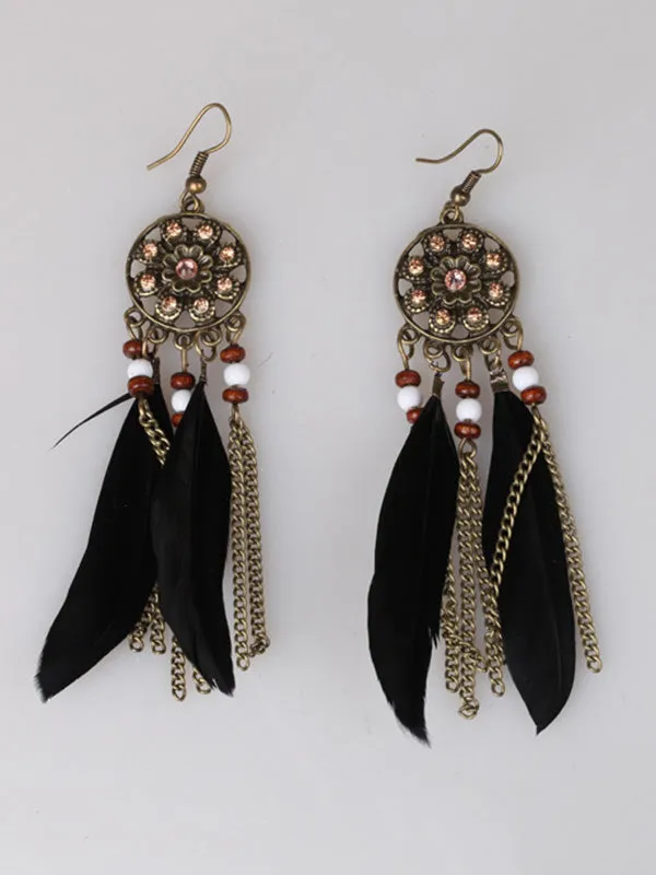 Long Feather Earrings