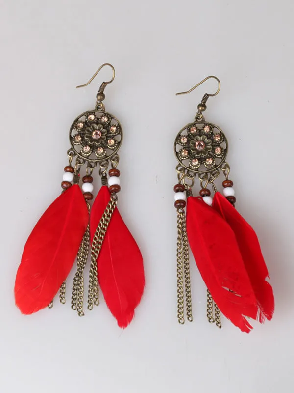 Long Feather Earrings