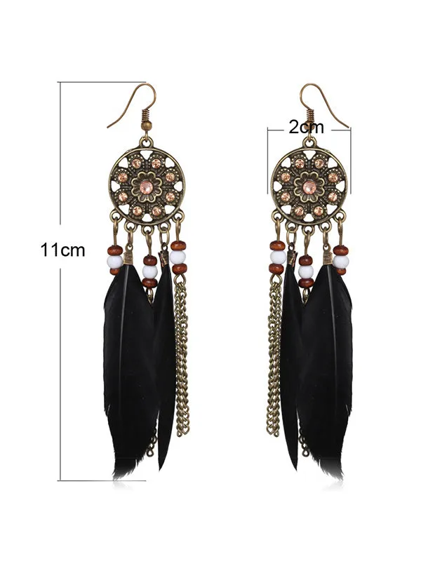 Long Feather Earrings