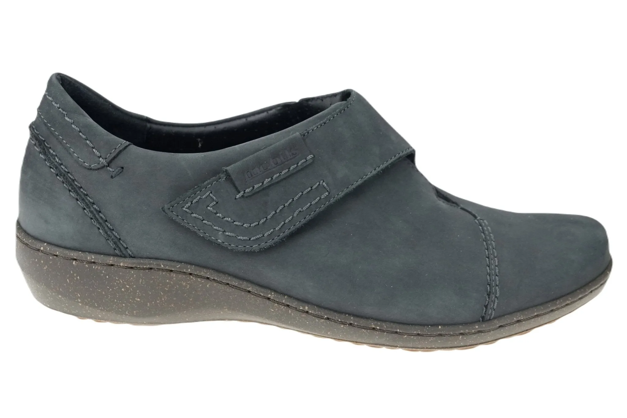'Martha' women´s ergonomic strap wide fit (H) shoe - Grey