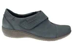 'Martha' women´s ergonomic strap wide fit (H) shoe - Grey