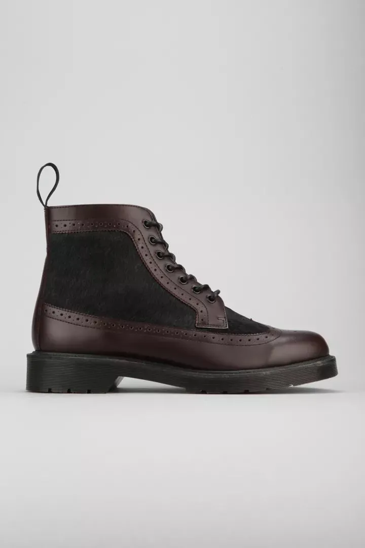 MATIAS OXBLOOD BLACK SMOOTH ITALIAN HAIR ON BOOT