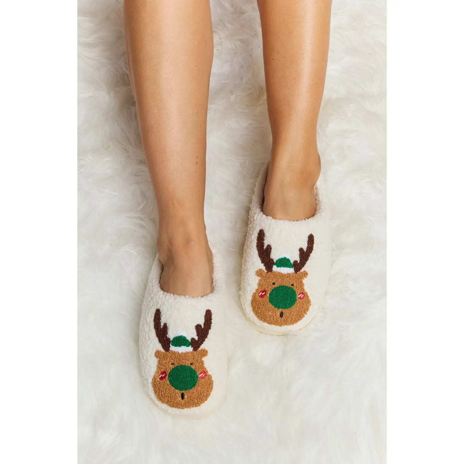 Melody Rudolph Print Plush Slide Slippers