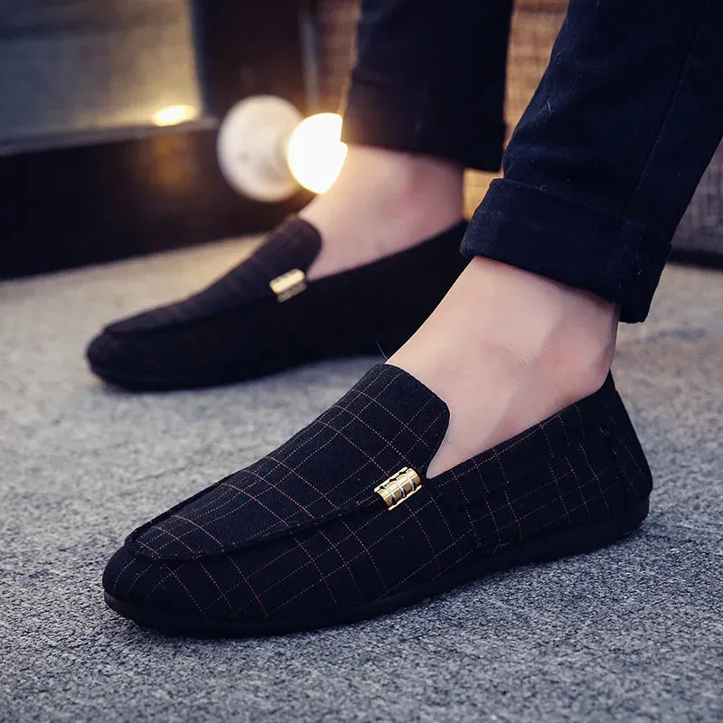 Men's Casual Shoes Red Loafers Cleat Shoes Metal Trim Adulto Driving Moccasin Soft Comfortable Casual Shoes Men's Sneakers Flats
