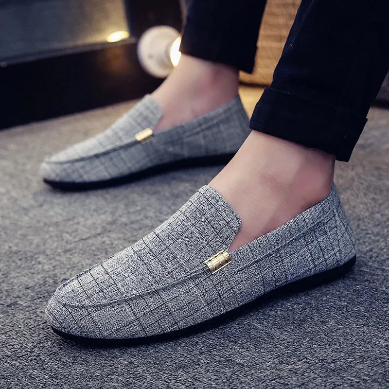 Men's Casual Shoes Red Loafers Cleat Shoes Metal Trim Adulto Driving Moccasin Soft Comfortable Casual Shoes Men's Sneakers Flats