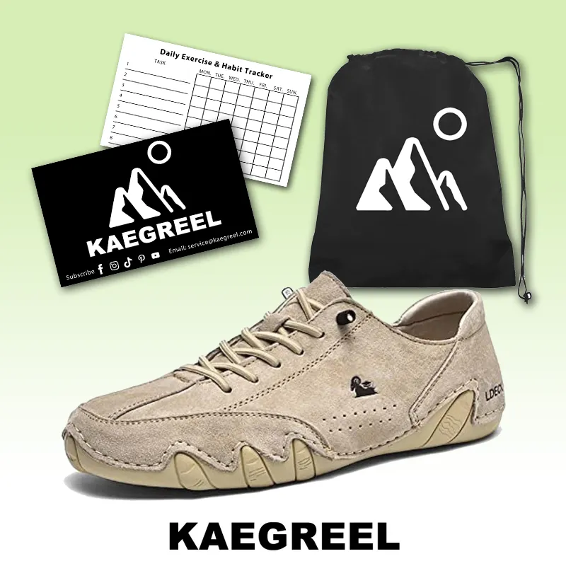 Men's Handmade Velcro Suede Beck Shoes Waterproof Leather Casual Sneakers Non-Slip Breathable