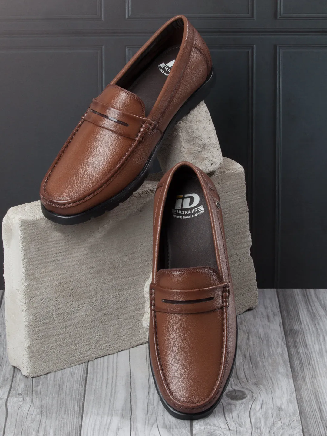 Men's Tan Moc Toe Loafer (ID1174)
