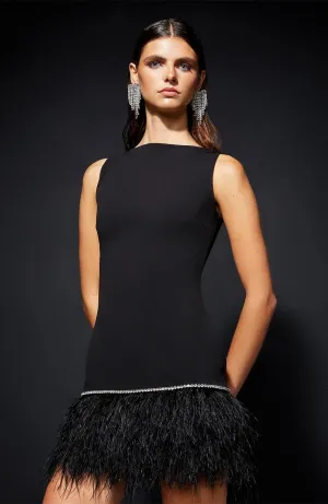 Midnight Luxe Mini | Little Black Dress with Feather