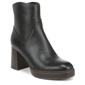 Naturalizer Womens Orlean Platform Ankle Boot Black Vintage Leather 9 M