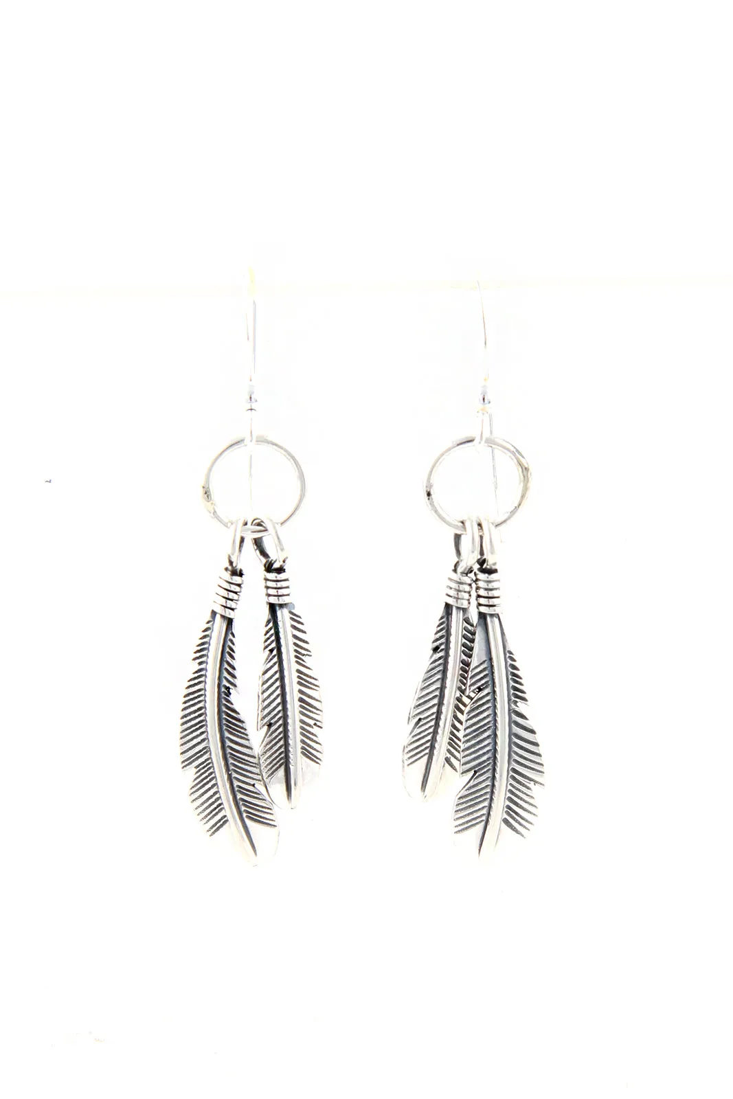 Navajo Twin Feather Earrings