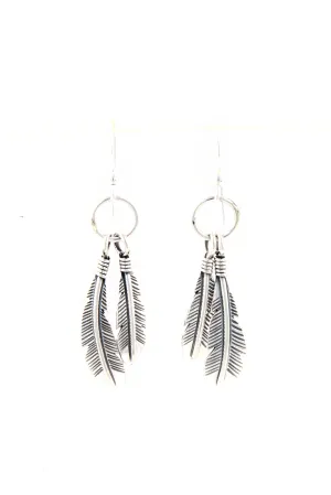 Navajo Twin Feather Earrings
