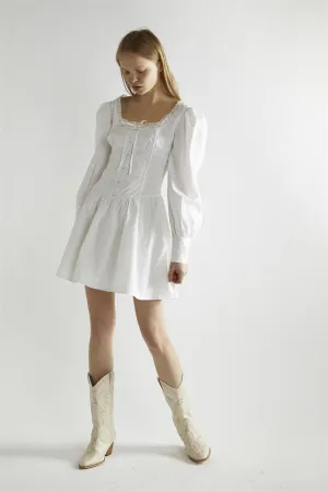 Off White Skater Mini-Dress