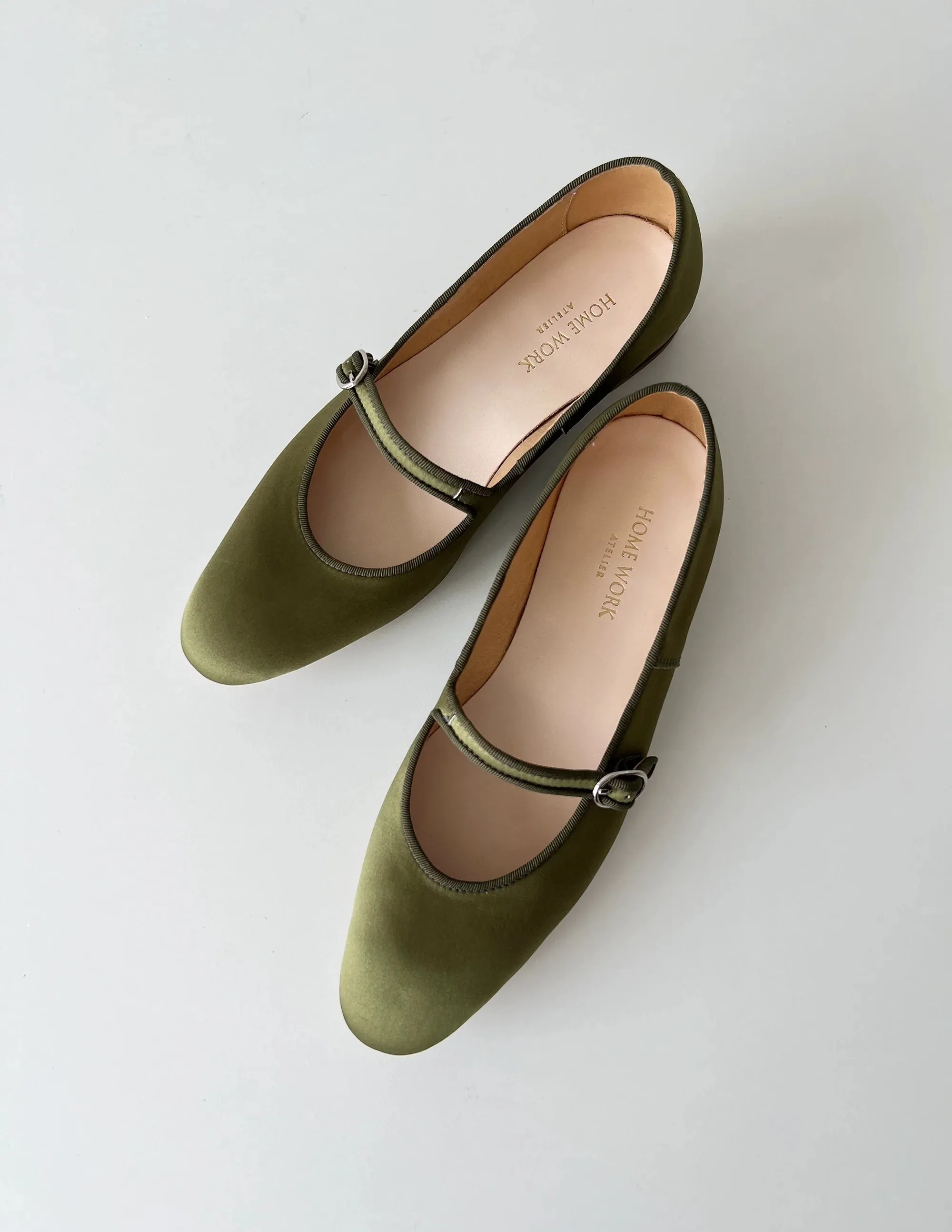 Olive Green Mary Jane Flats