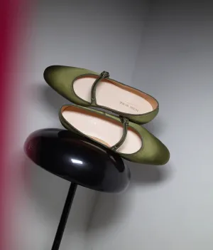 Olive Green Mary Jane Flats
