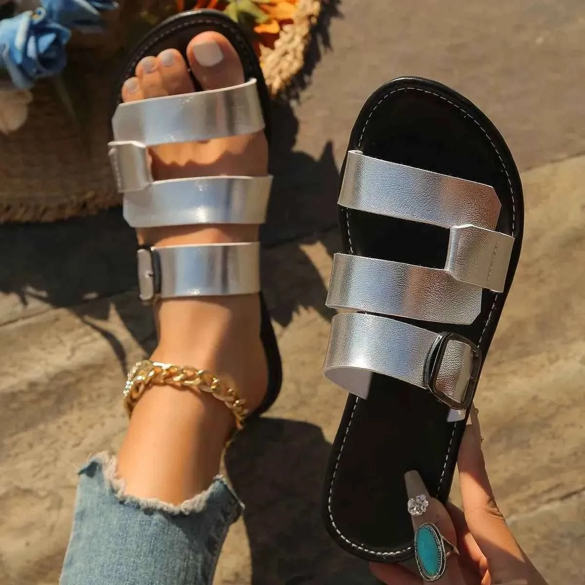 Open Toe Flats Sandals for Stylish Comfort