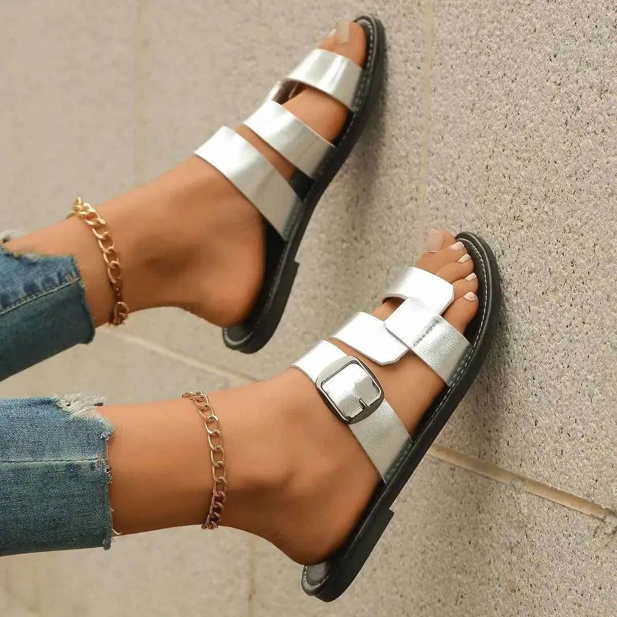 Open Toe Flats Sandals for Stylish Comfort