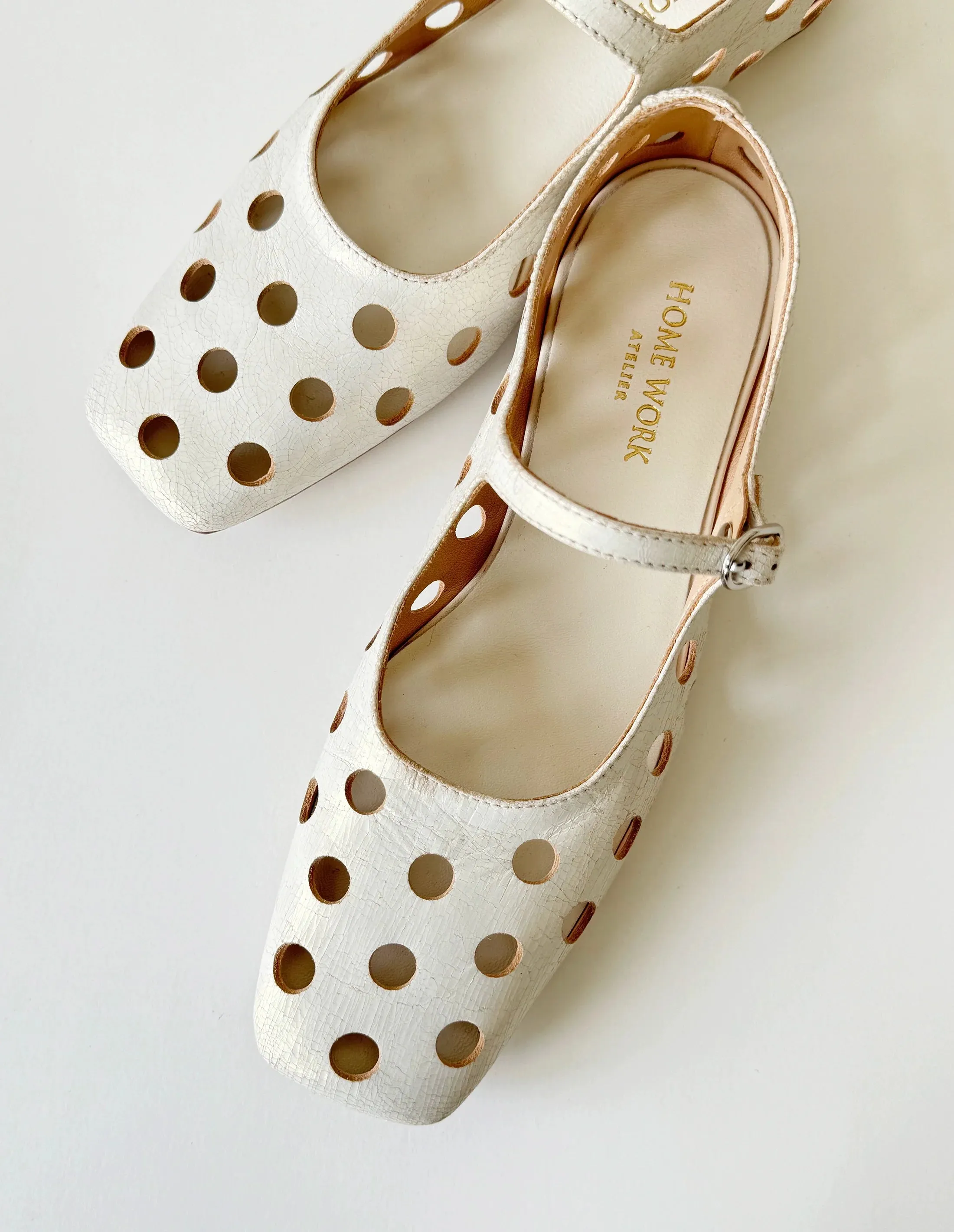Pearl White Mary Jane Flats