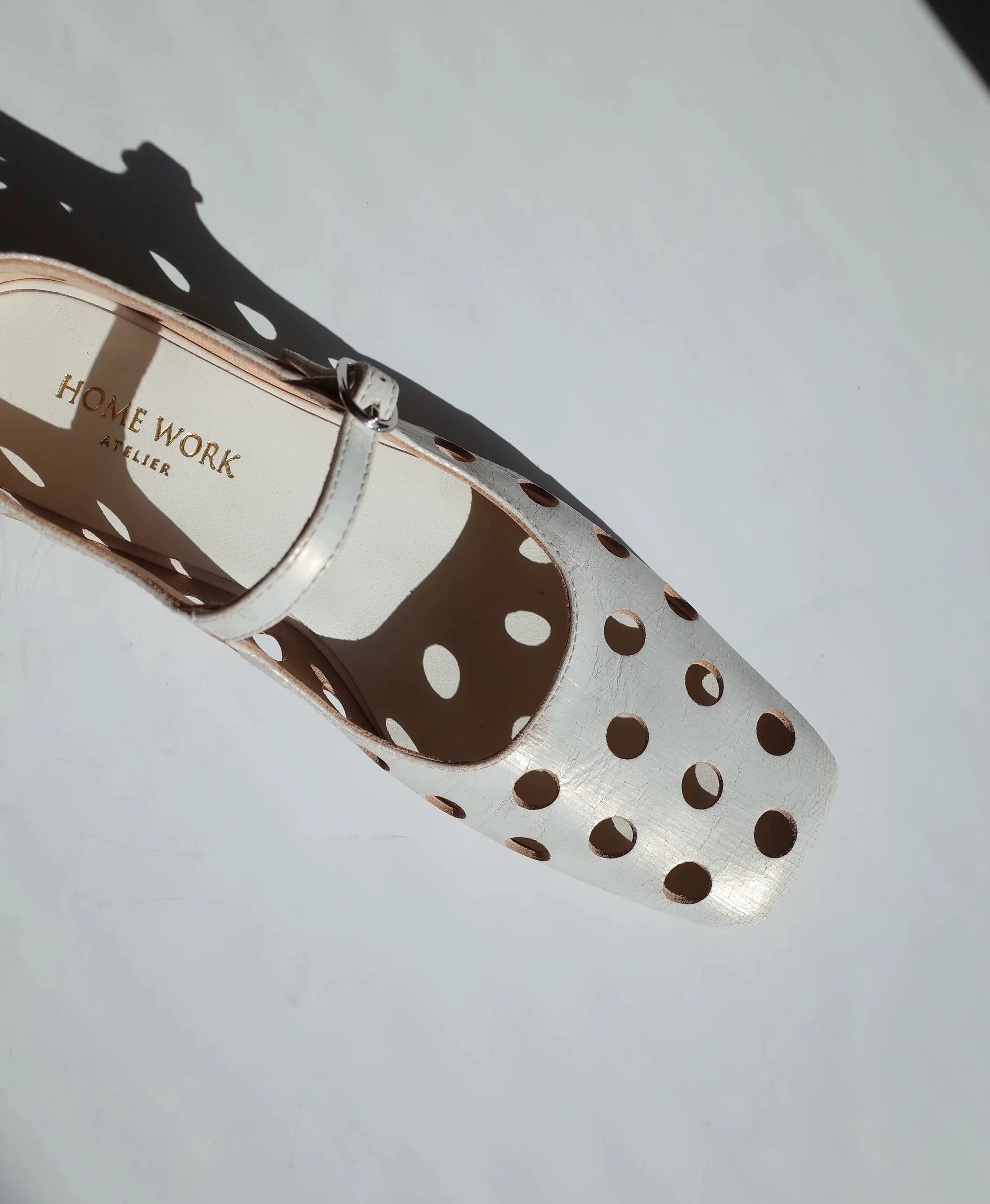 Pearl White Mary Jane Flats