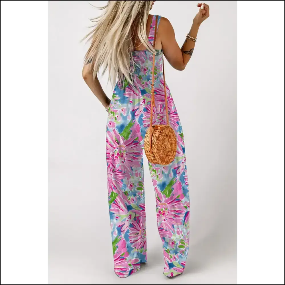Pink Abstract Floral Smocked Jumpsuit: Bloom where You're Planted (and Comfy)! 🌸 Needful Things