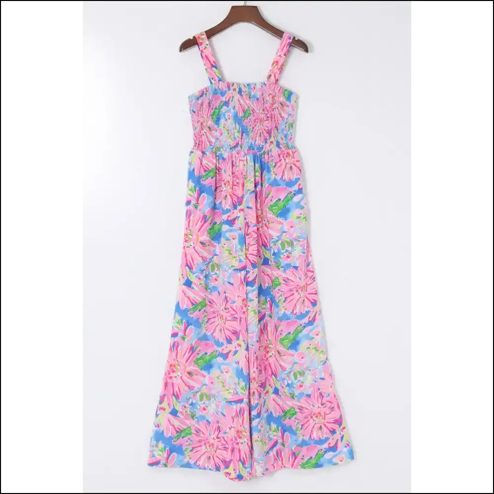 Pink Abstract Floral Smocked Jumpsuit: Bloom where You're Planted (and Comfy)! 🌸 Needful Things