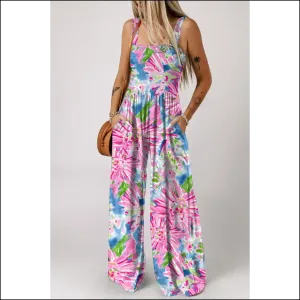 Pink Abstract Floral Smocked Jumpsuit: Bloom where You're Planted (and Comfy)! 🌸 Needful Things
