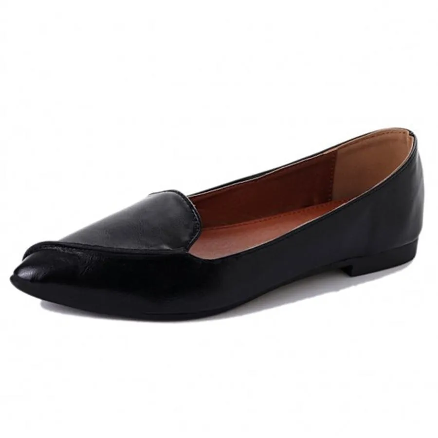 Plain Flat Point Toe Date Comfort Flats