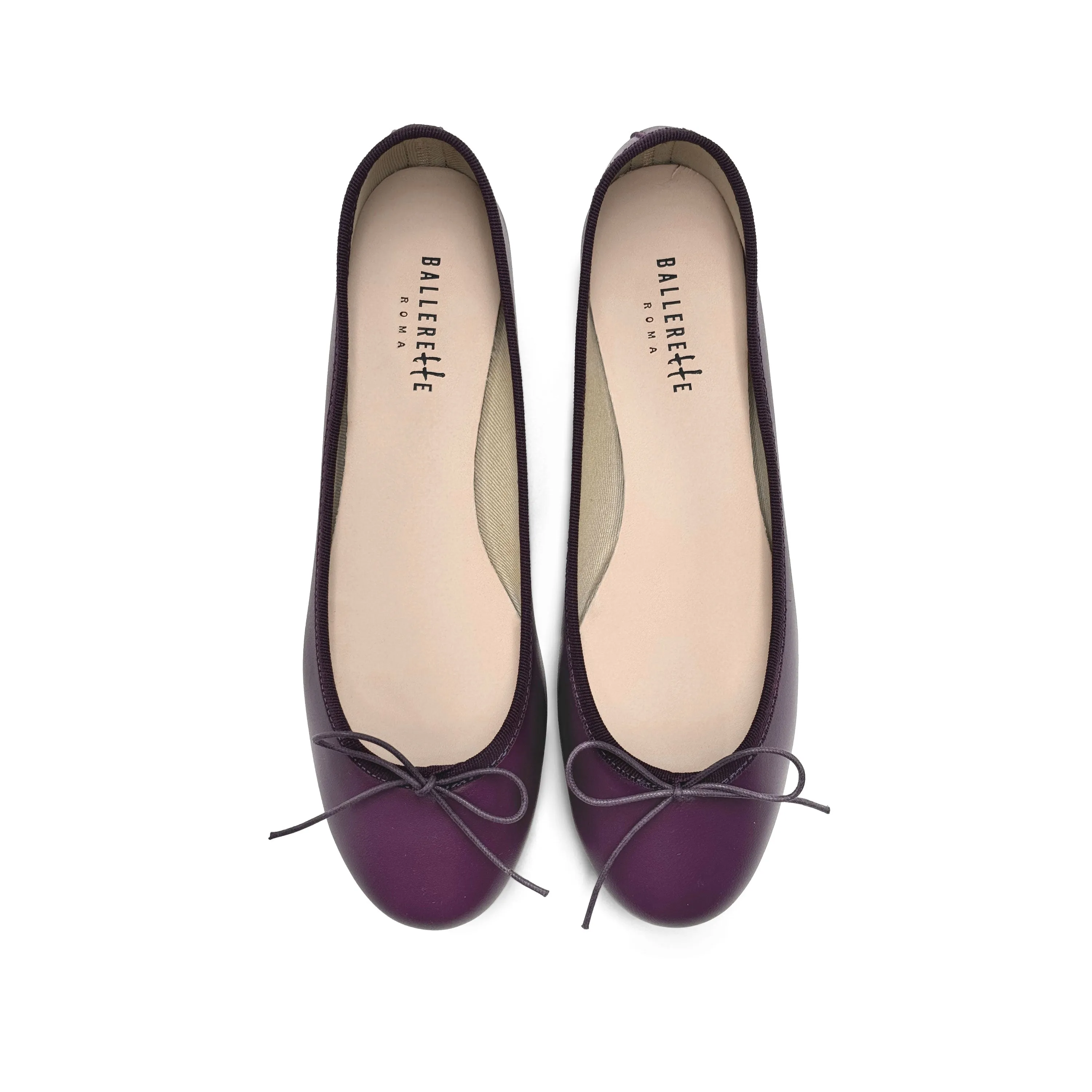 Purple leather ballet flats