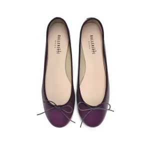 Purple leather ballet flats