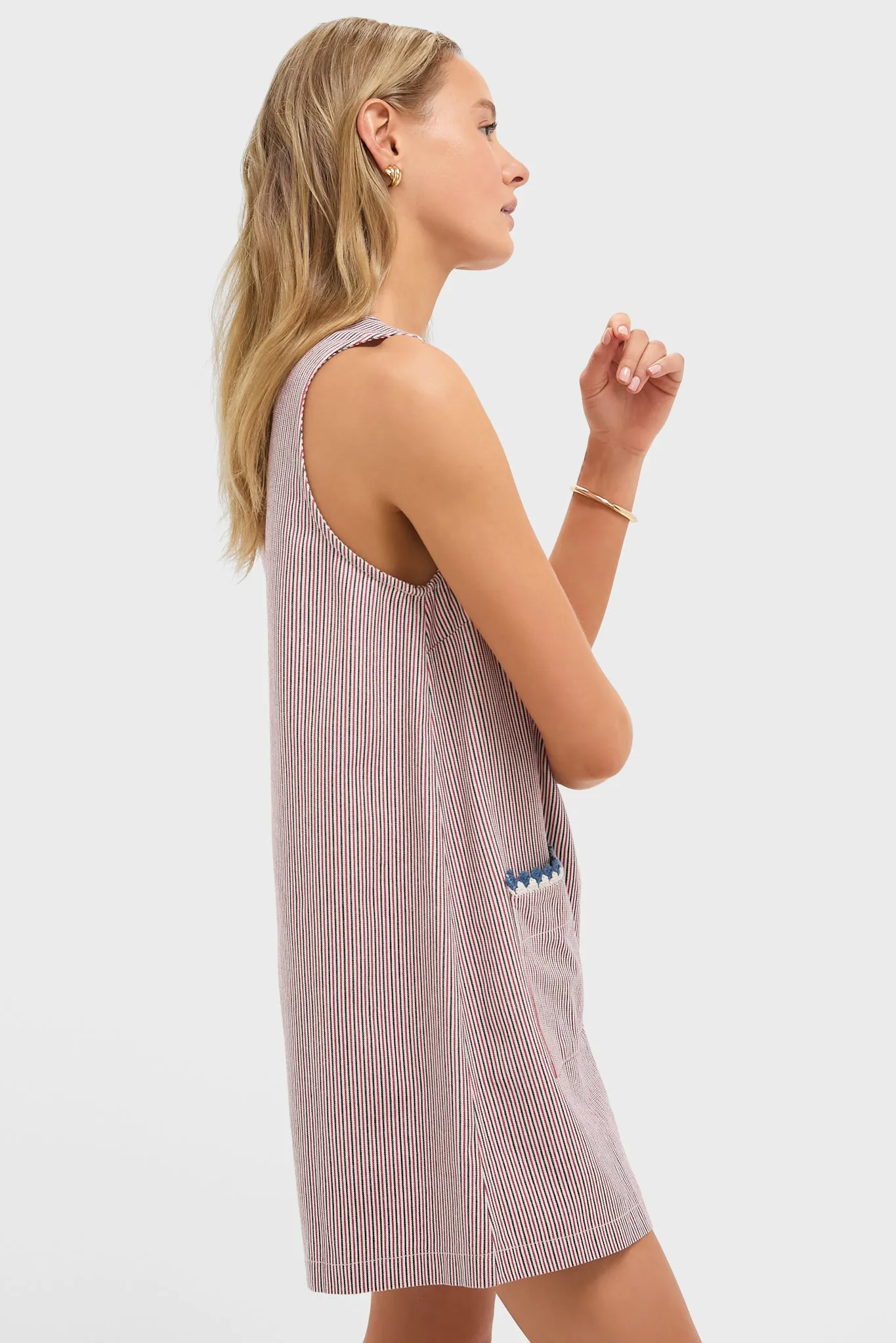 Red and Blue Stripe Myla Romper