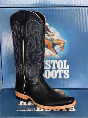 Resistol Black Smooth Ostrich Cutter Toe Women's Boots