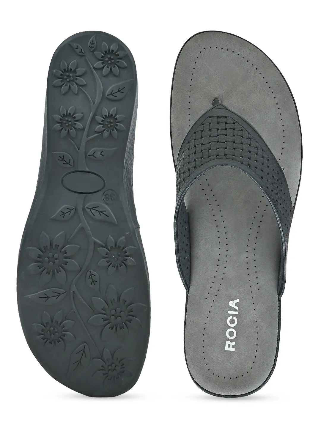 Rocia By Regal Black Women Laser Cut Flats