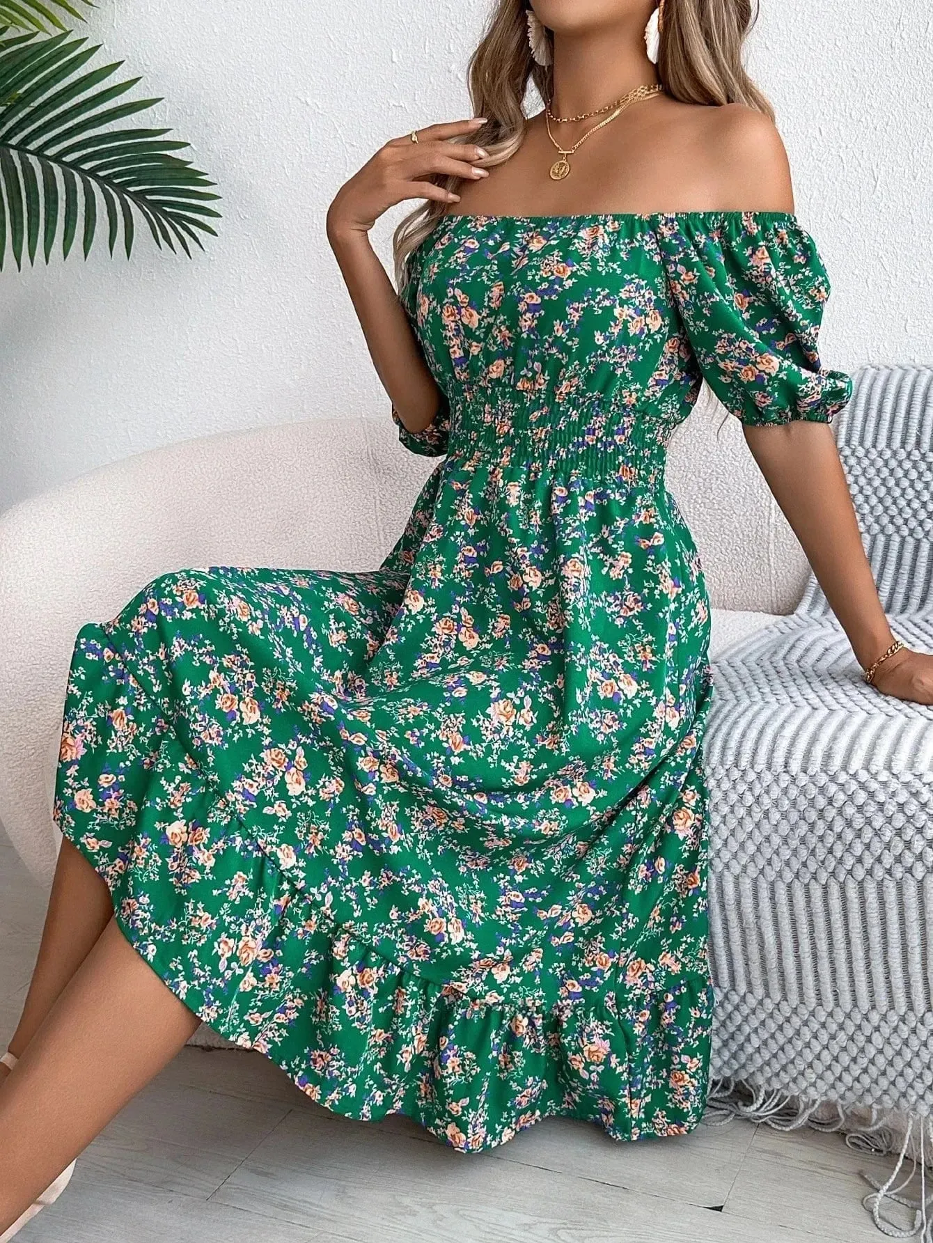 Sarah Floral Ruffle Dress