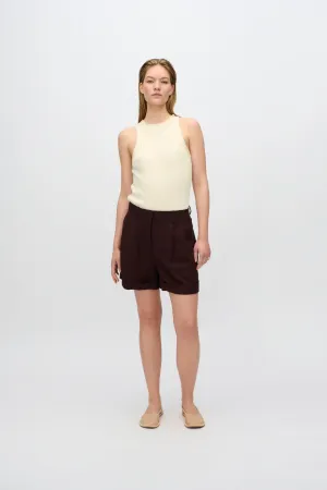 Selby linen blend shorts 3069 - French Roast