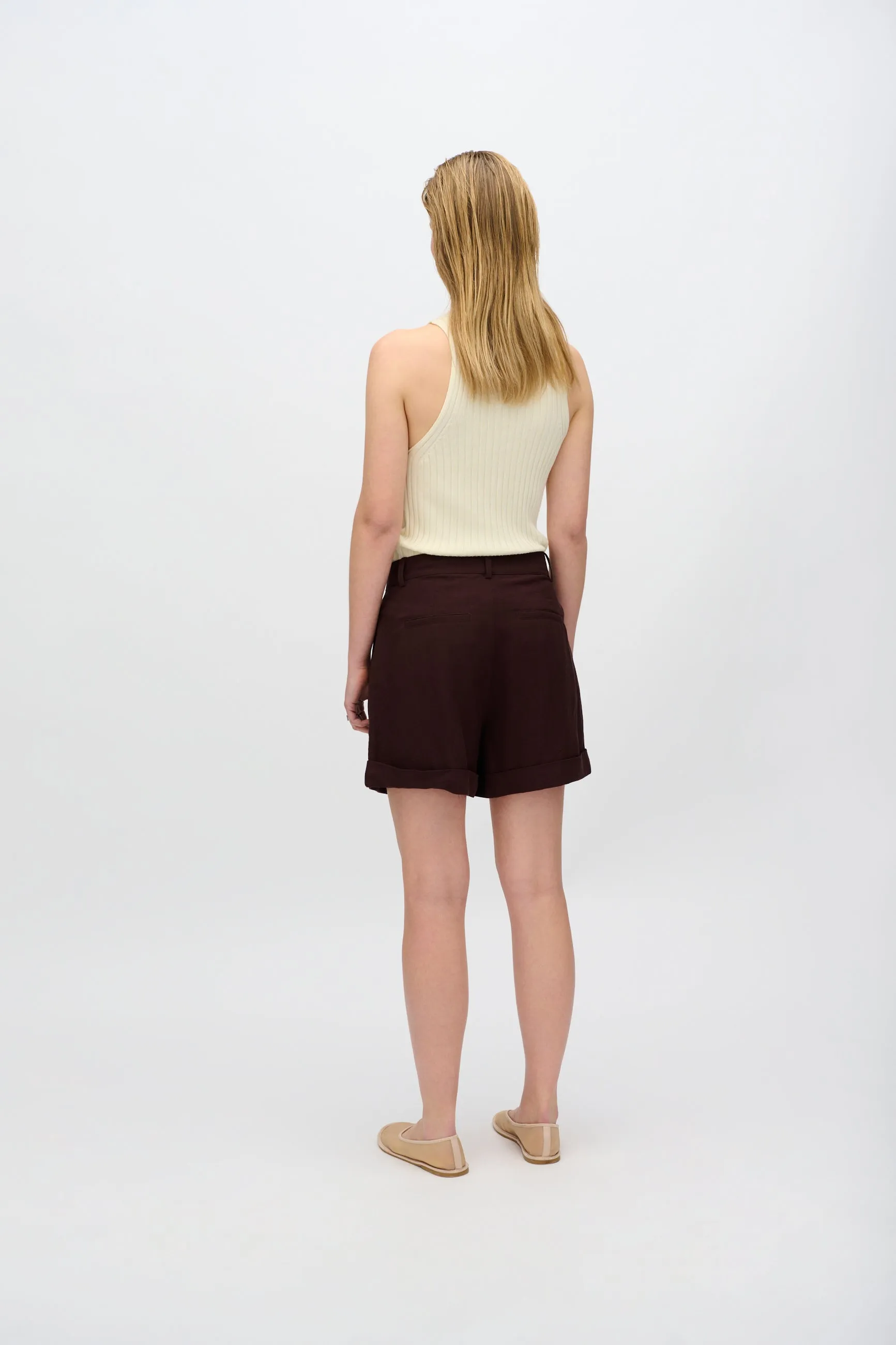 Selby linen blend shorts 3069 - French Roast