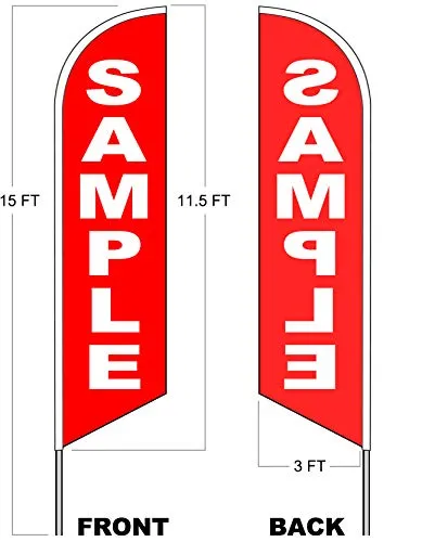 SHRIMP Windless Feather Swooper Flag Banner Sign 15 Feet Tall Pole Kit